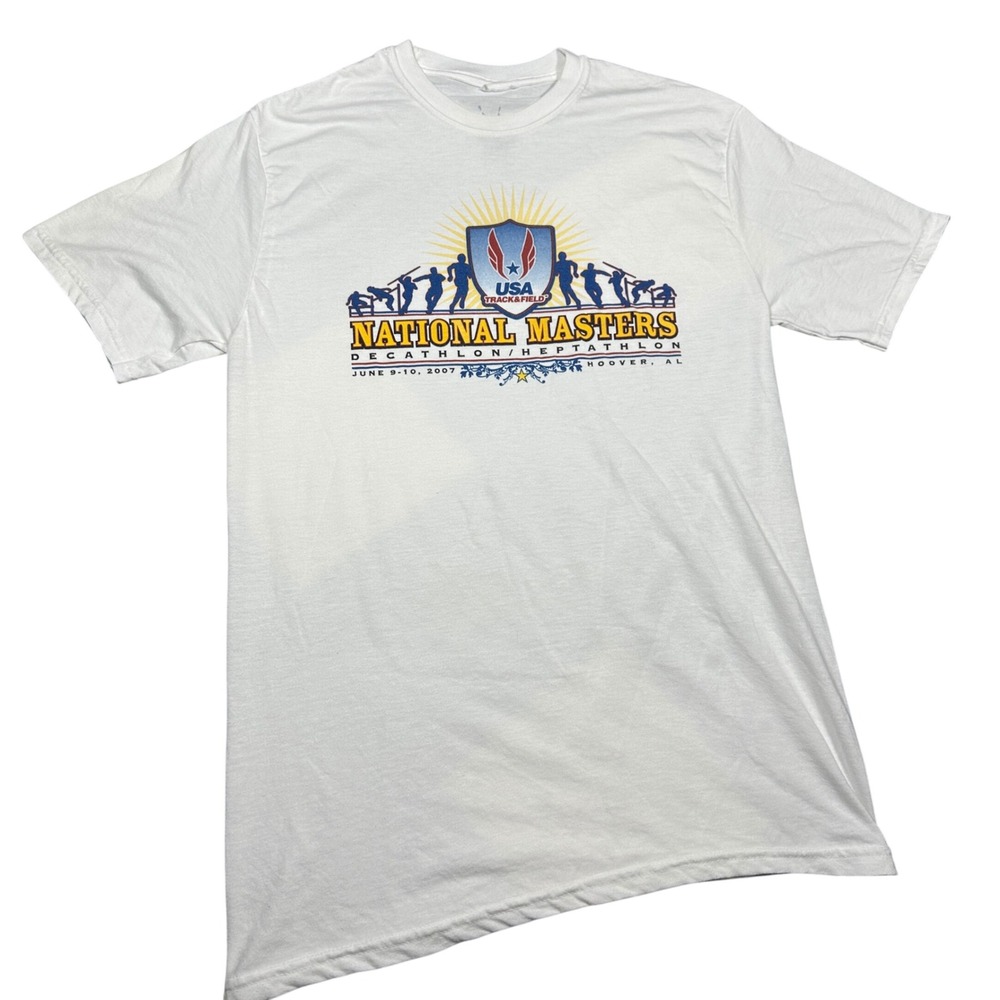 USA Track & Field 2007 National Masters Decathlon Heptathlon T-Shirt White Large
